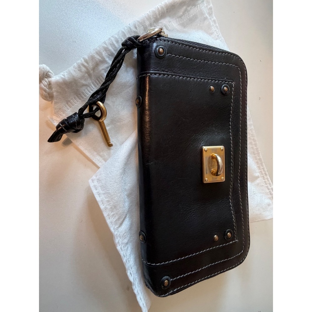Chloe Paddington Black Leather Zippy Wallet Brass Hardware Turn Lock Woth COA - Picture 13 of 13